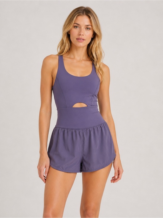 FP Movement by Free People Pants - FP Movement Righteous Runsie Workout Romper with Built-In Shorts XS 25731